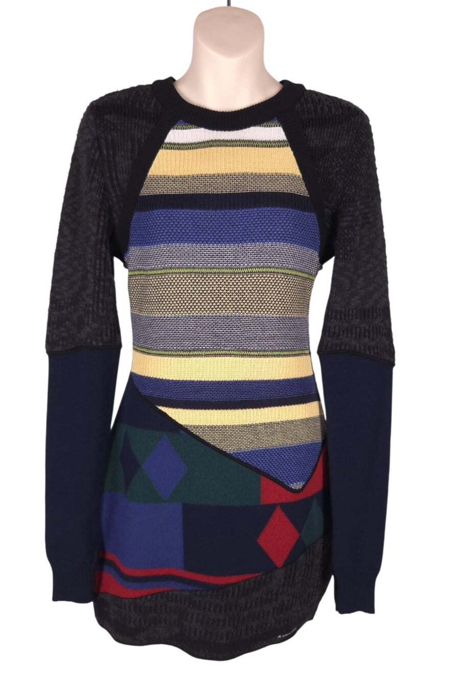Marine Serre Crazy Pullover Dress US M FR 40 Womens Multi Color Block $1350